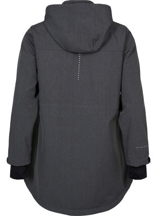 Weiche Schale Jacke mit abnehmbarer Kapuze, Dark Grey Melange, Packshot image number 1