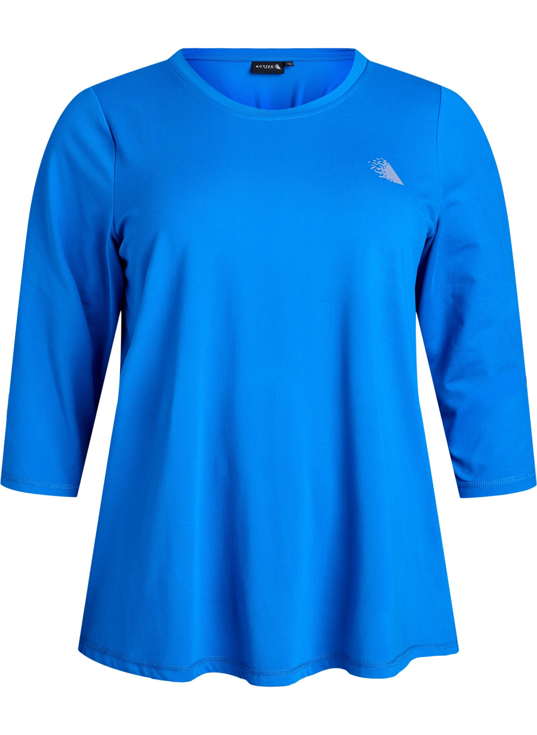 Zizzi Trainingsshirt mit 3/4-&Auml;rmeln, Blau, Packshot image number 0