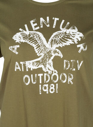 T-Shirt aus Baumwolle mit Print, Ivy Green, Packshot image number 2