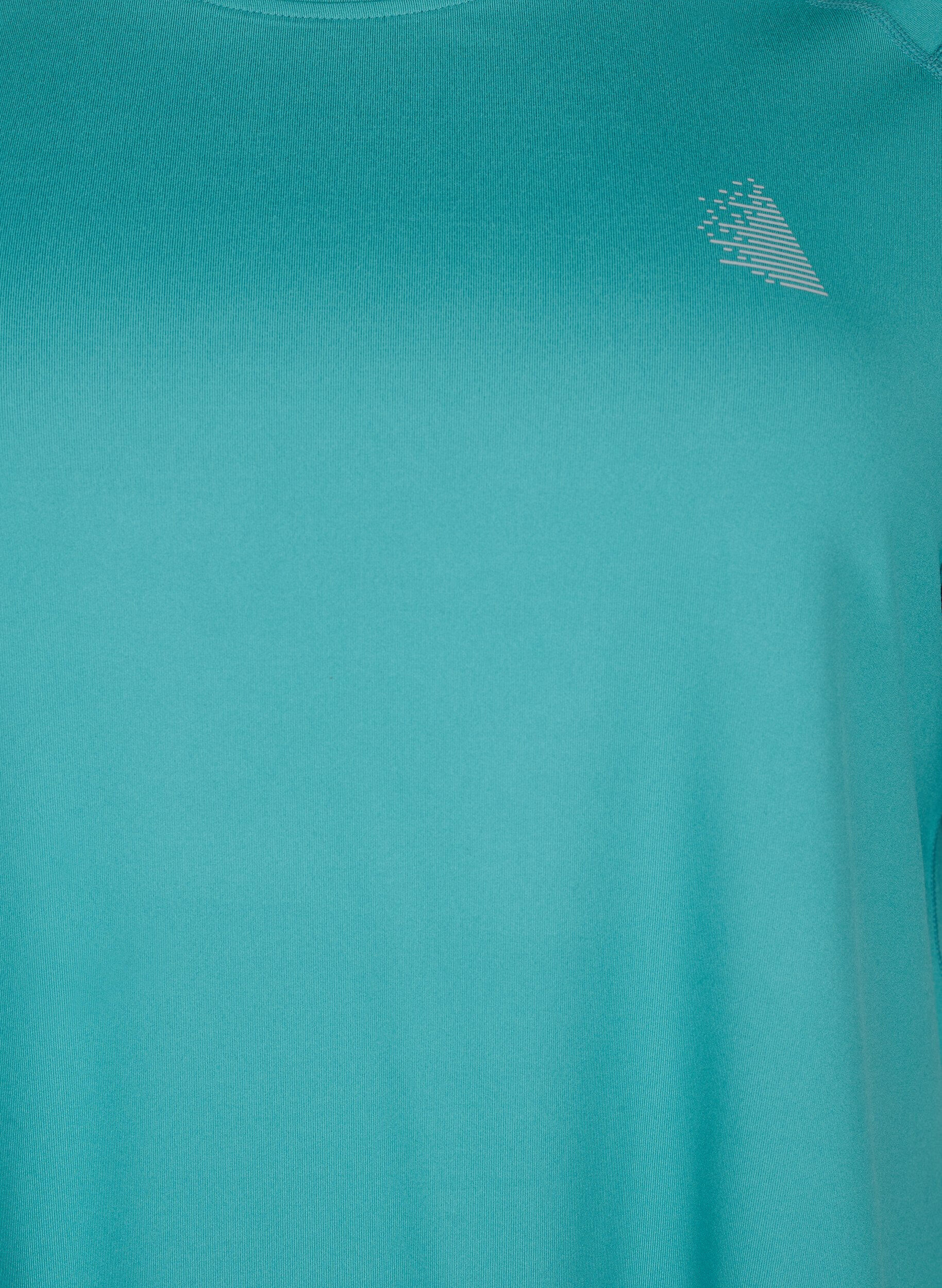 Zizzi Kurz&auml;rmeliges Trainings-T-Shirt mit Rundhalsausschnitt, Green-Blue Slate, Packshot image number 2