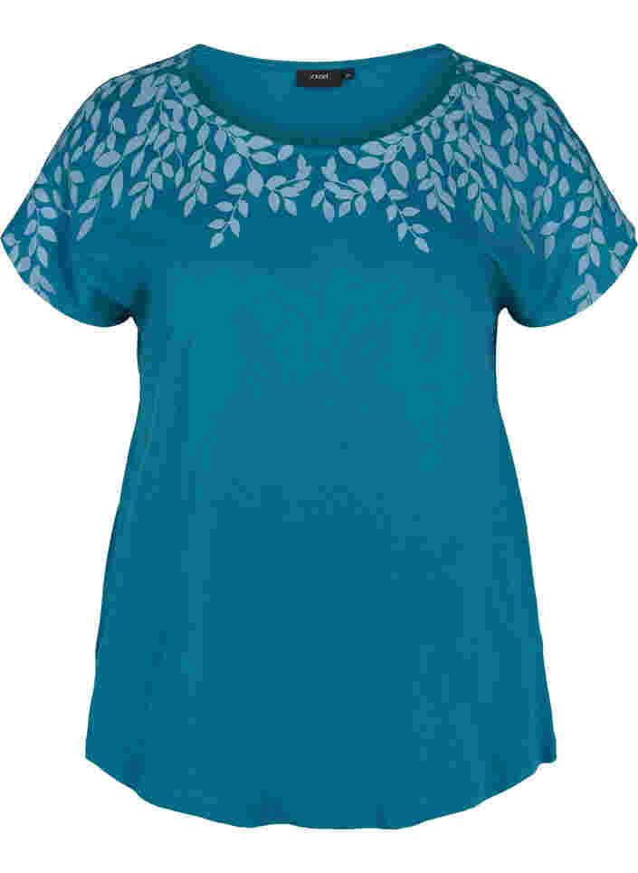 T-Shirt aus Baumwolle mit Printdetails, Dragon Mel Feather, Packshot image number 0