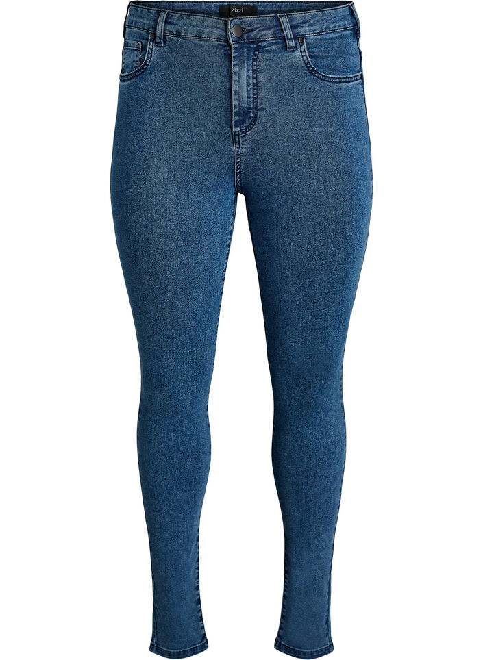 Amy Super Slim Fit Jeans mit hoher Taille, Blau, Packshot image number 0