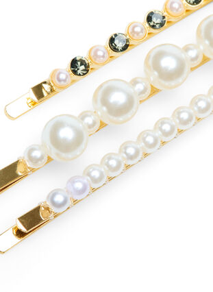 3er-Pack Haarnadeln mit Perlen, Pearl, Packshot image number 2