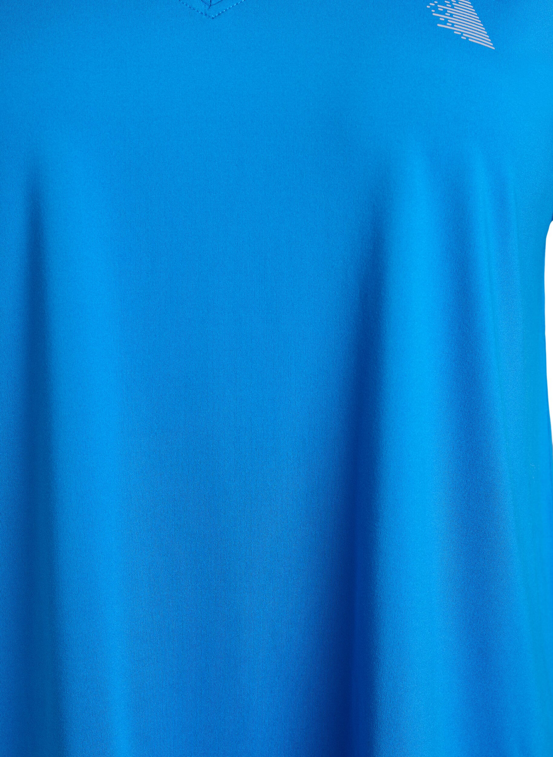 Zizzi Lockeres Trainings-T-Shirt mit V-Ausschnitt, Blau, Packshot image number 2