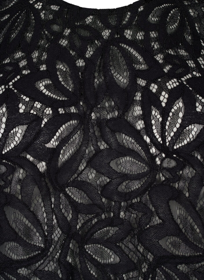 Spitzenbluse mit kurzen Ärmeln, Black, Packshot image number 2