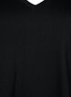 Kurz&auml;rmeliges Basic T-Shirt mit V-Ausschnitt, Schwarz, Packshot image number 2