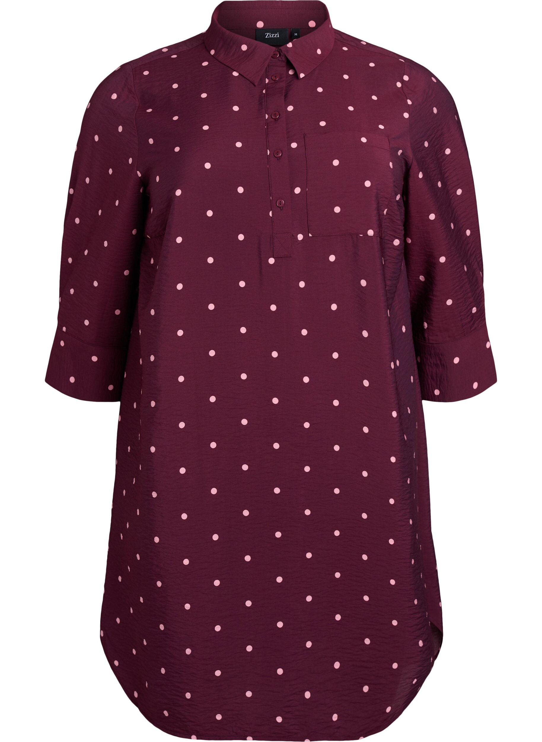 ZizziKleid mit Kragen und Brusttasche, Rot, Packshot image number 0