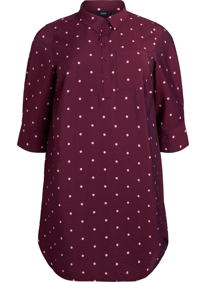 Kleid mit Kragen und Brusttasche, Rot, Packshot image number 0