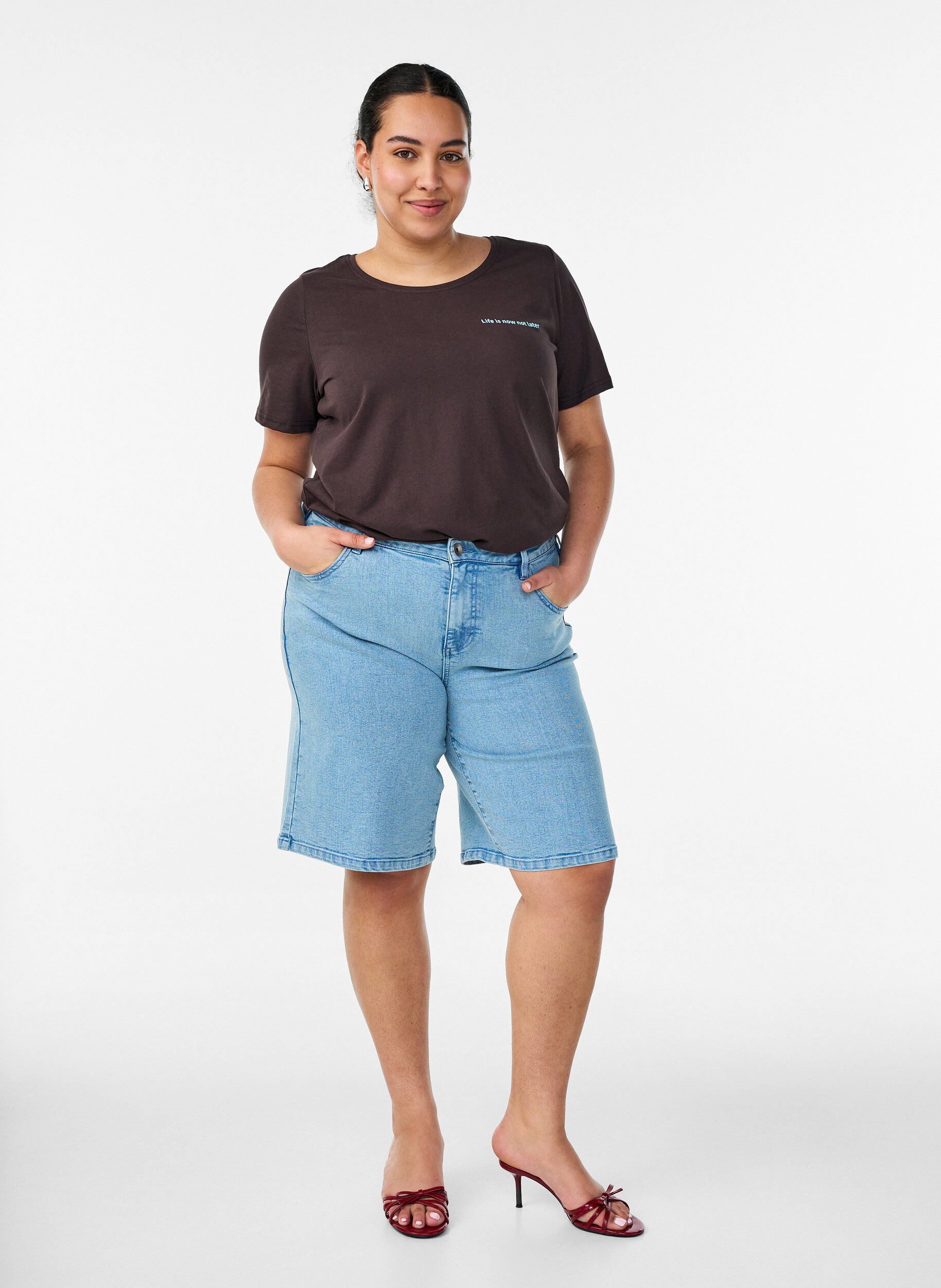 ZizziT-Shirt mit Print, Braun, Model image number 1