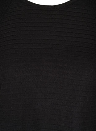Strickbluse mit Struktur und Rundhalsausschnitt, Black, Packshot image number 2