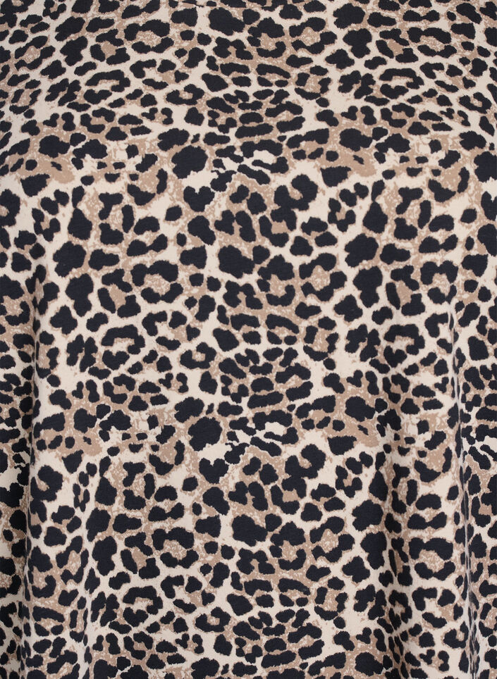 T-Shirt mit Rundhalsausschnitt und Allover-Print, Braun, Packshot image number 2