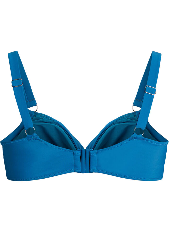 Bikini-BH mit B&uuml;gel und Drapierung, Blau, Packshot image number 1
