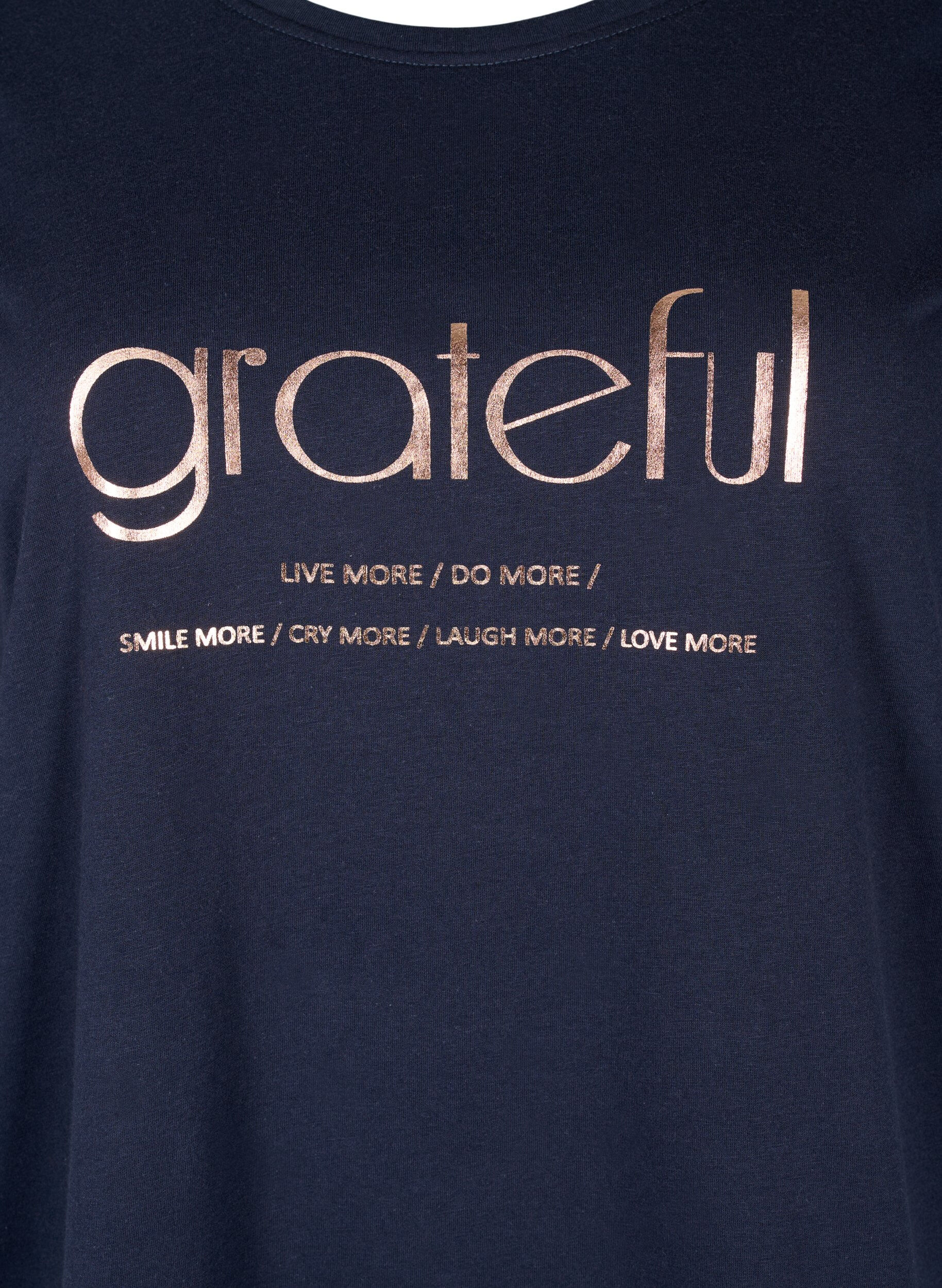 Zizzi FLASH - T-Shirt mit Motiv, Navy Bl Rose Gold, Packshot image number 2