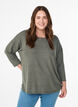 Bluse aus Jersey mit 3/4-&Auml;rmeln, Gr&uuml;n, Model image number 0