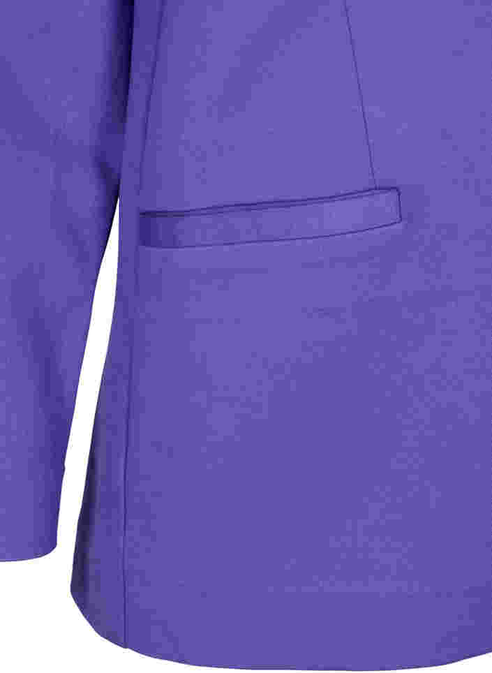 Schlichter Blazer mit Knopf und Dekorationstaschen, Ultra Violet, Packshot image number 3