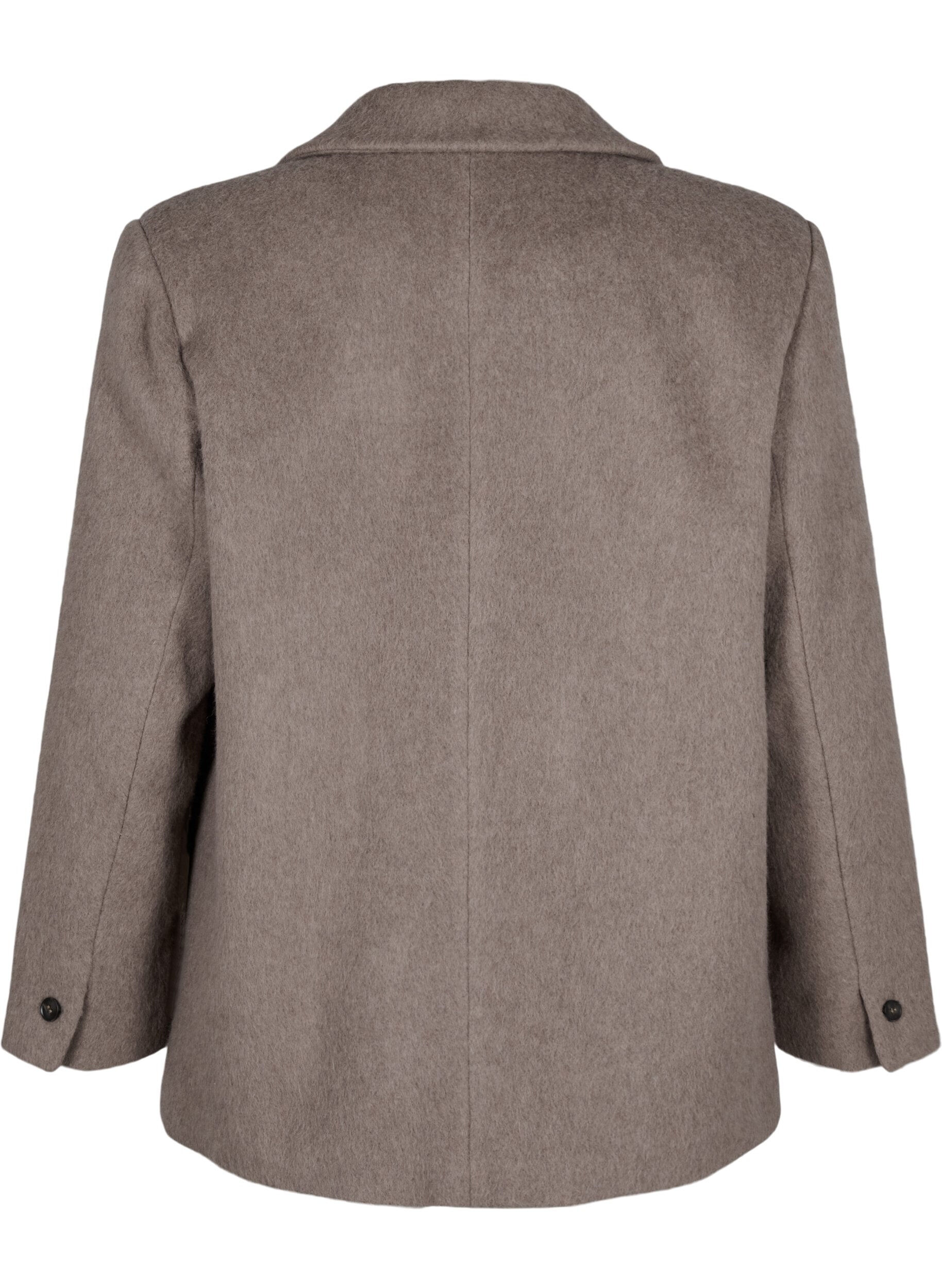 Zizzi Wollblazer mit angerauter Textur, Grau, Packshot image number 1