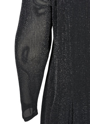 Langarm Kleid mit Schimmer, Black, Packshot image number 3