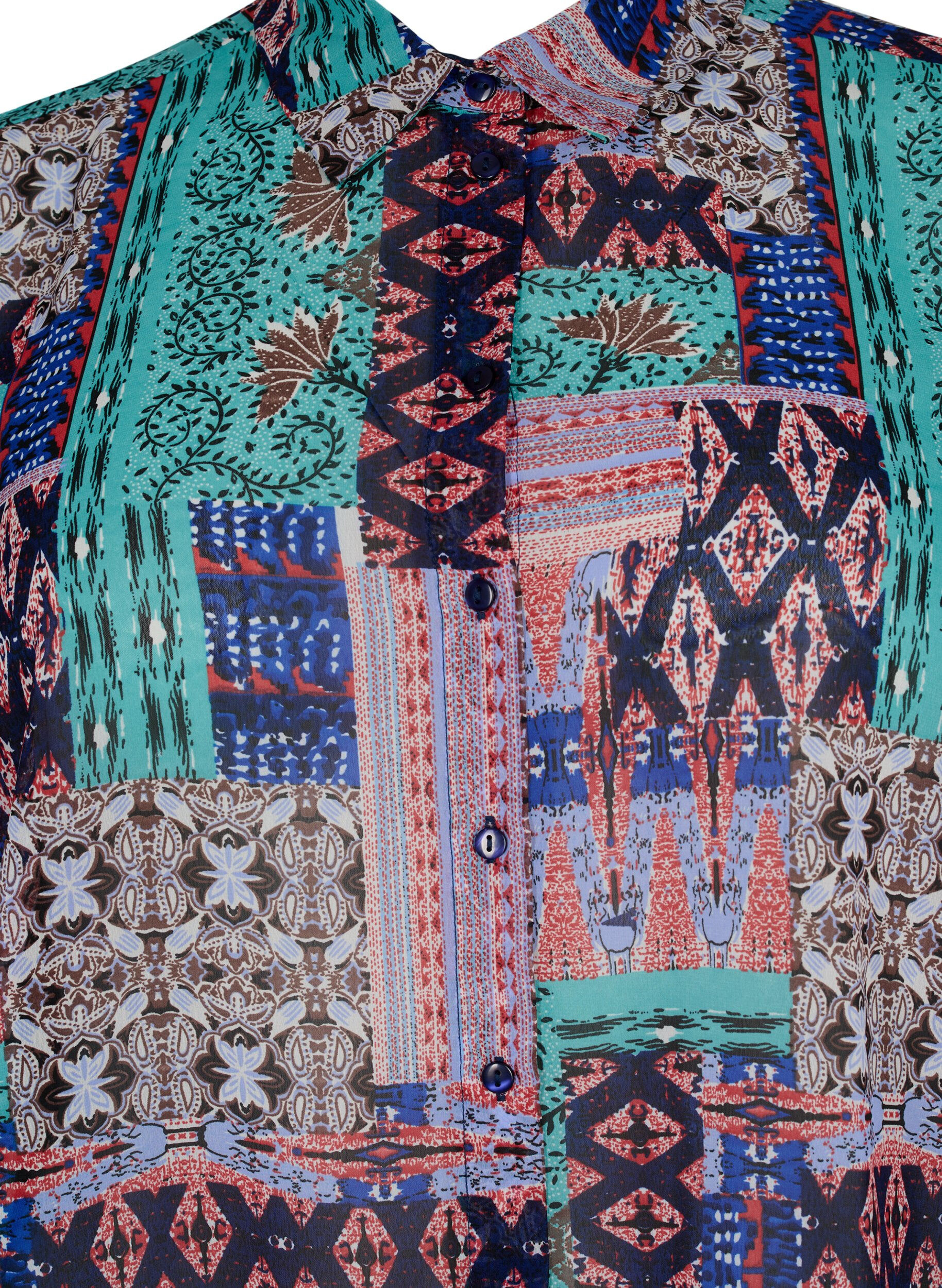 Zizzi FLASH - Lang&auml;rmeliges Hemd mit Print, Multi Ethnic , Packshot image number 2