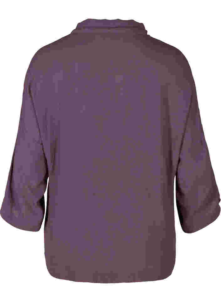 Hemdbluse aus Viskose mit 3/4-Ärmeln, Vintage Violet, Packshot image number 1