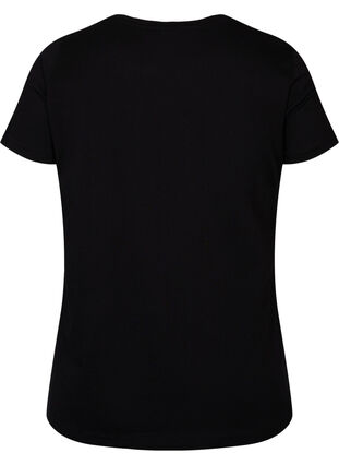 Kurzärmeliges Baumwoll-T-Shirt mit Print, Black Rock, Packshot image number 1