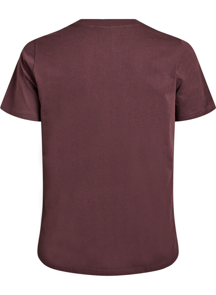 Basic T-Shirt aus Baumwolle mit Rundhalsausschnitt, Braun, Packshot image number 1