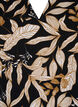 Bluse mit V-Ausschnitt und Blätter-Aufdruck, Black Leaf AOP, Packshot image number 2