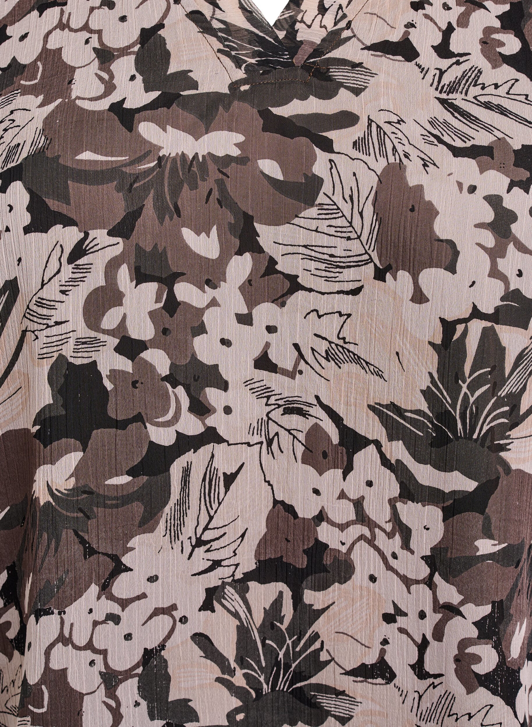 Zizzi Bluse mit floralem Print, Schwarz, Packshot image number 2