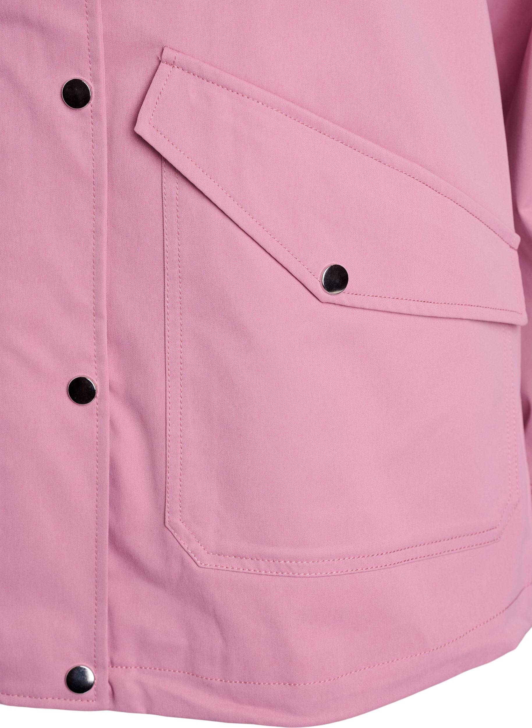 ZizziKurze Fr&uuml;hlingsjacke mit abnehmbarer Kapuze, Rot, Packshot image number 3