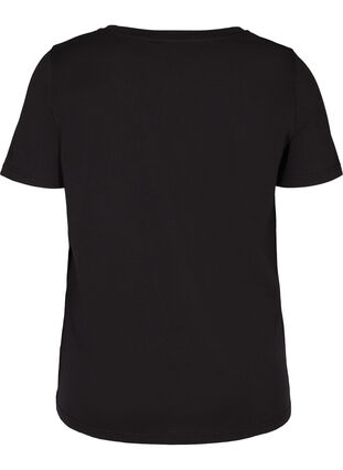 Kurzarm T-Shirt mit Print, Black, Packshot image number 1