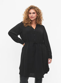 PREISSCHOCK - Kleid mit Spitze an der Taille, Black, Model