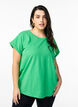 Kurz&auml;rmliges T-Shirt aus einer Baumwollmischung, Gr&uuml;n, Model image number 0