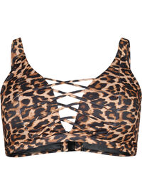 Bikini-BH mit Leopardenmuster und String-Detail