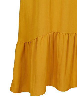 Kurzarm Viskosekleid mit V-Ausschnitt, Harvest Gold, Packshot image number 2