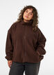 Teddyjacke mit Details aus Lochstickerei und hohem Kragen, Braun, Model image number 0
