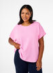 Bluse mit kurzen Ärmeln und einem Rundhalsausschnitt, Pink, Model image number 0