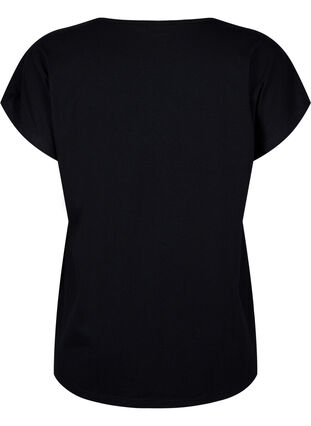 T-Shirt mit V-Ausschnitt und Brusttasche, Black, Packshot image number 1