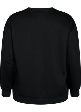 Sweatshirt mit Rüschen und Häkeldetail, Black, Packshot image number 1
