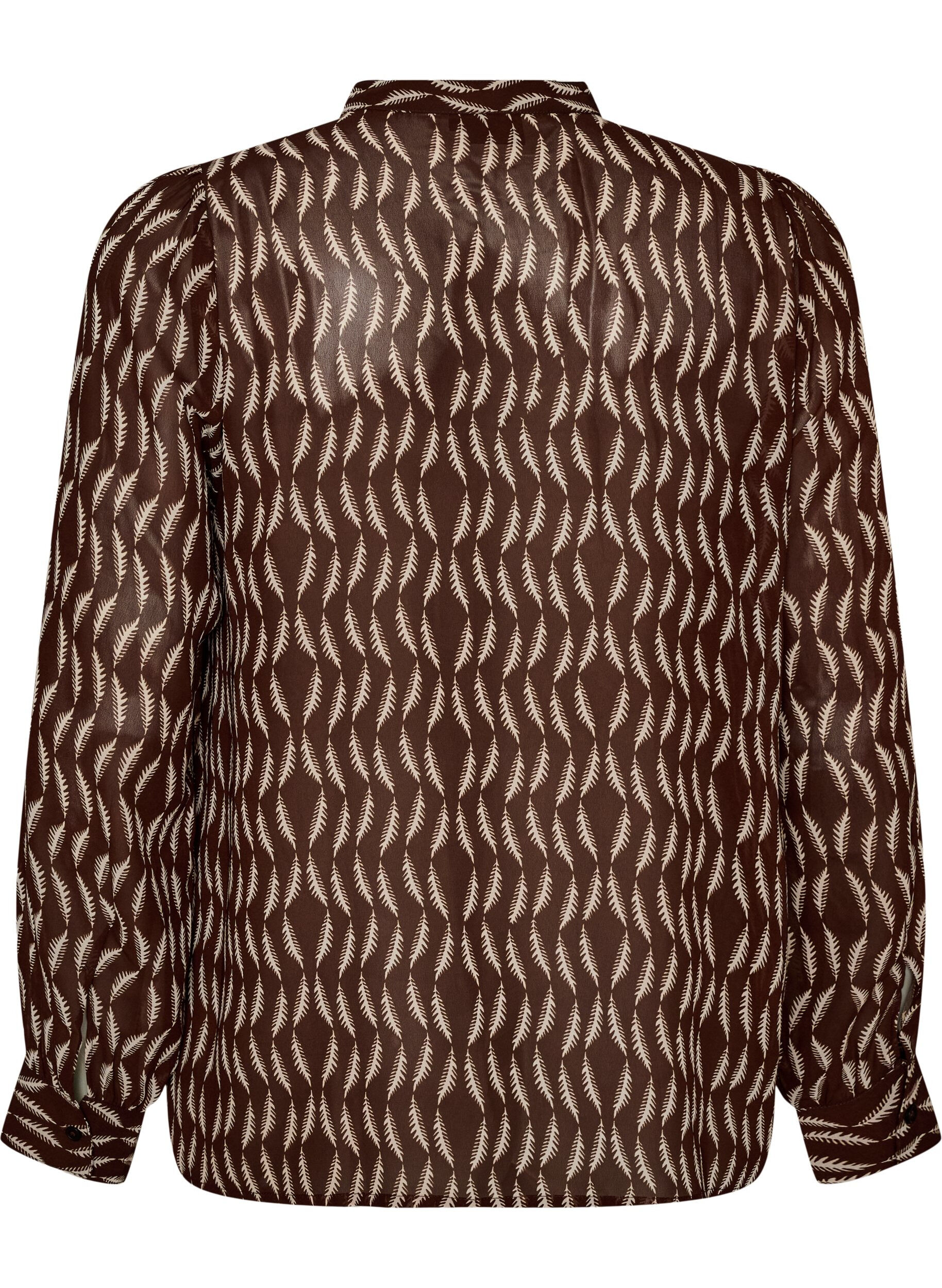 ZizziBluse mit Allover-Print und kurzer Knopfleiste, Braun, Packshot image number 1