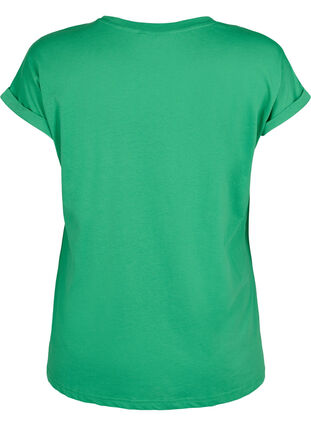 Kurzärmeliges T-Shirt aus einer Baumwollmischung, Kelly Green, Packshot image number 1