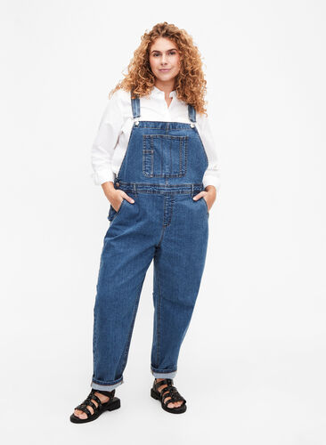 Jeans-Latzhosen, Blue Denim, Model image number 0