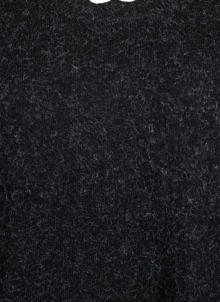 Gestricktes Minikleid mit gewelltem Saum und Schlitzen, Grau, Packshot image number 2