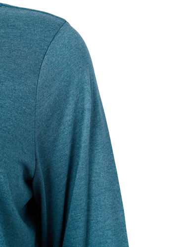 Melange-Bluse mit langen Ärmeln, Legion Blue Mel., Packshot image number 2