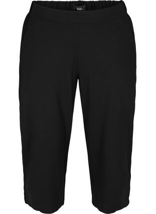 Einfarbige Culotte-Hose mit Taschen, Black, Packshot image number 0