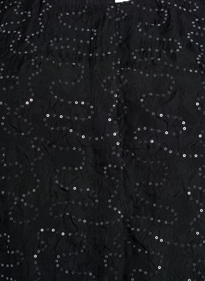 Partybluse mit Pailletten und halblangen Ärmeln, Schwarz, Packshot image number 2