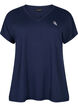 Lockeres Trainings-T-Shirt mit V-Ausschnitt, Blau, Packshot image number 0