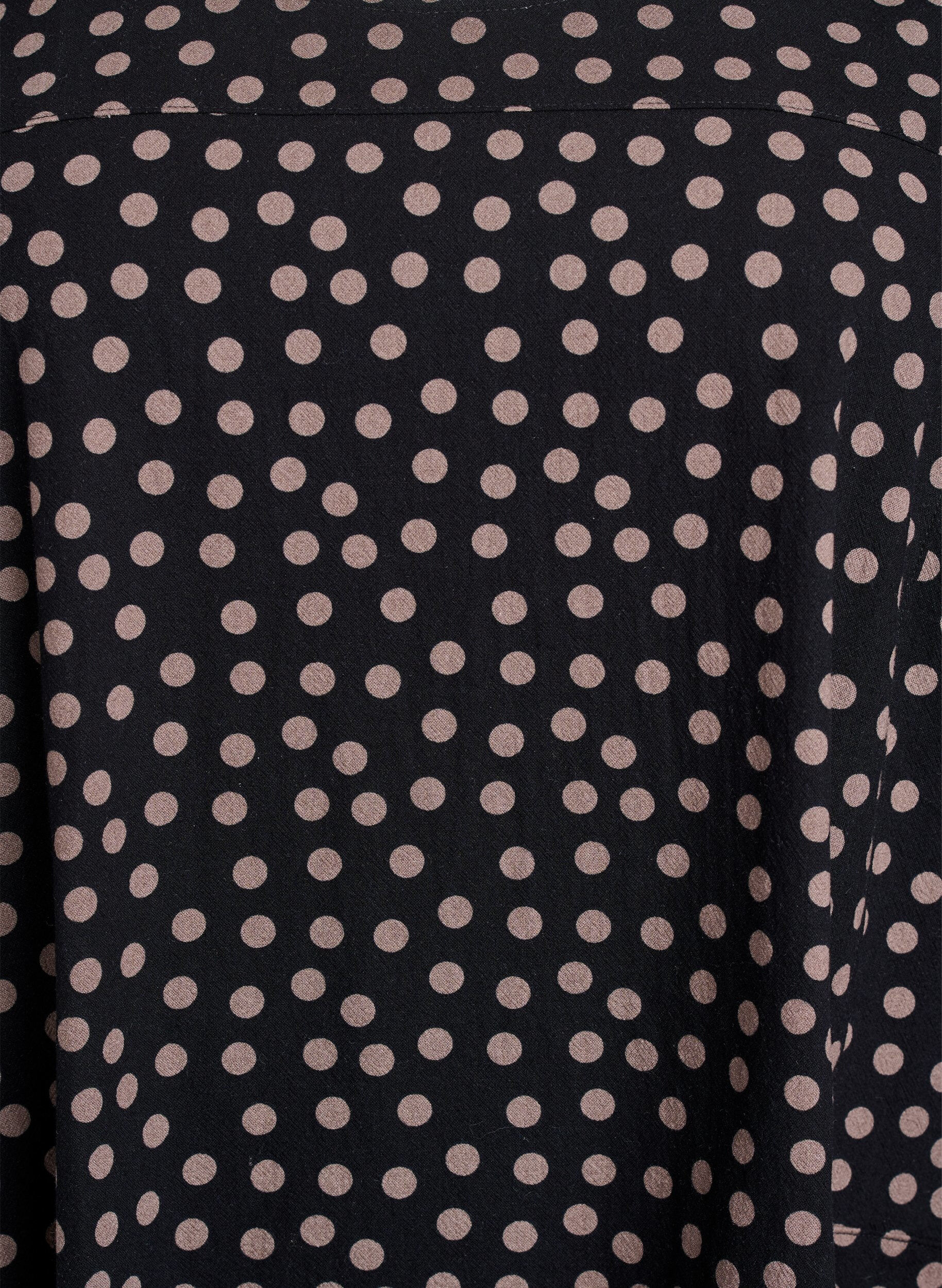 Zizzi Kurz&auml;rmliges Baumwollkleid mit Aufdruck, Braun, Packshot image number 2