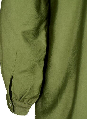 Viskose-Bluse mit Rüschen, Loden Green, Packshot image number 3