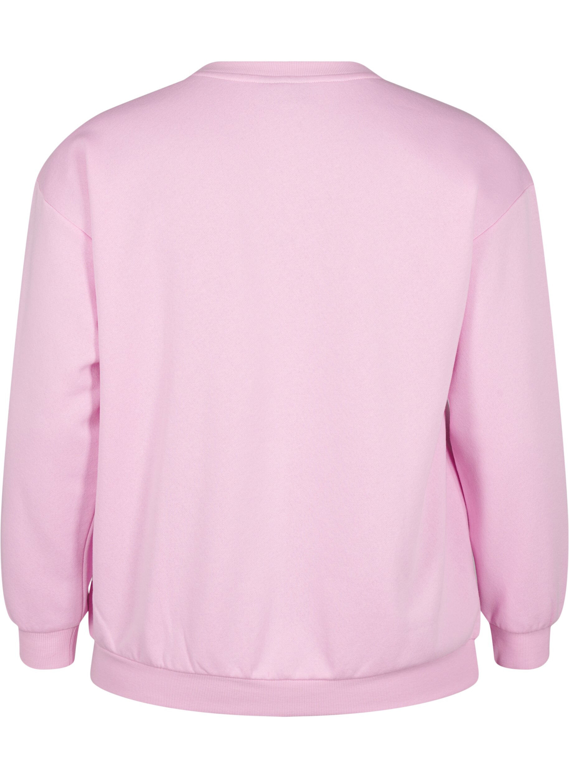 Zizzi Sweatshirt mit Motiv auf der Vorderseite, Pink, Packshot image number 1