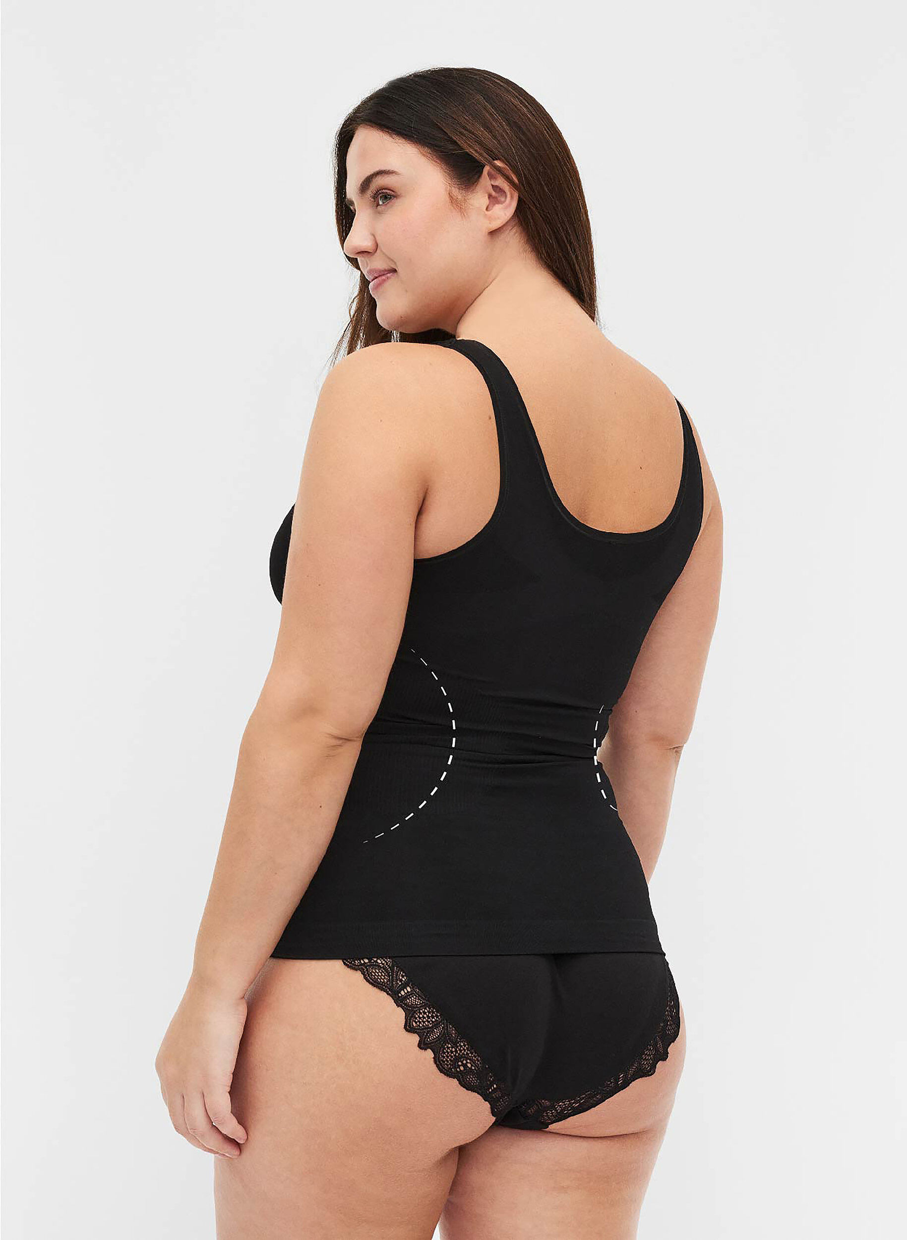 Zizzi Shapewear Top mit breiten Tr&auml;gern, Schwarz, Model image number 1