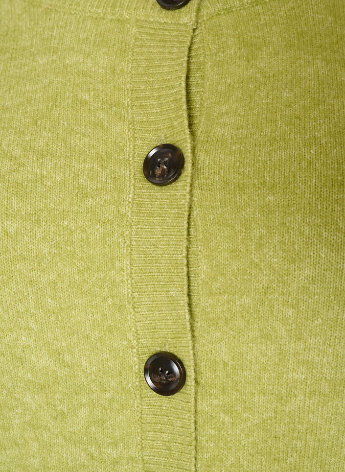 Strickjacke mit Kn&ouml;pfen und abgerundeter Vorderseite, Gr&uuml;n, Packshot image number 2